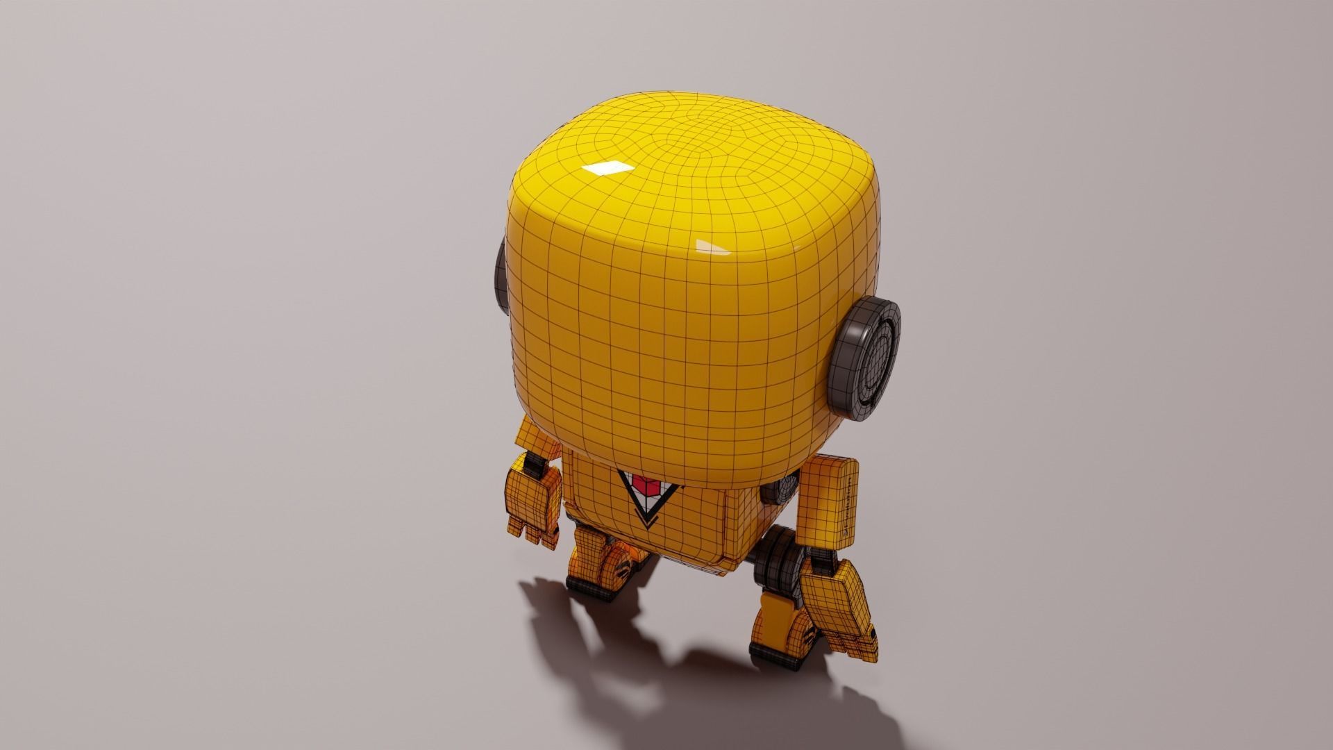 Cute Yellow Robot Kid 3D model_17