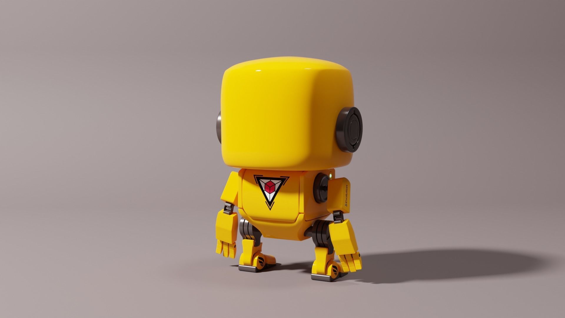Cute Yellow Robot Kid 3D model_9