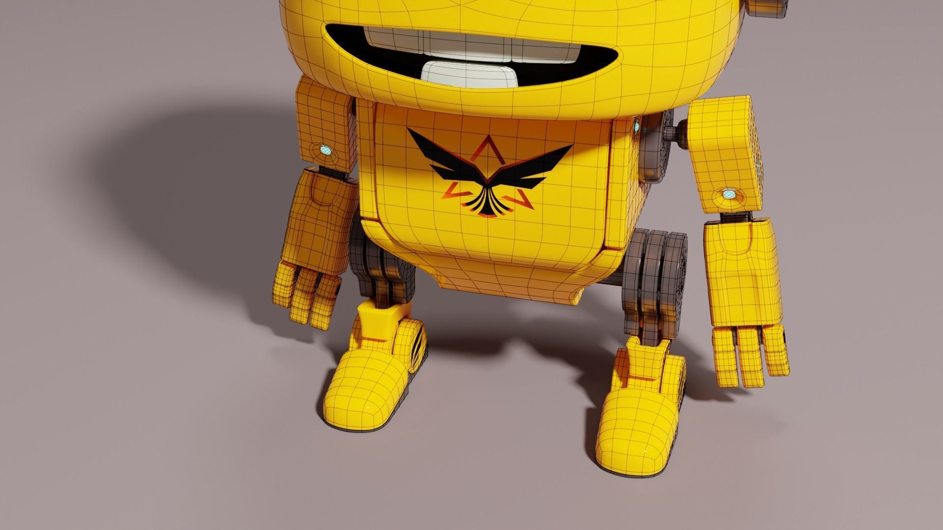 Cute Yellow Robot Kid 3D model_18