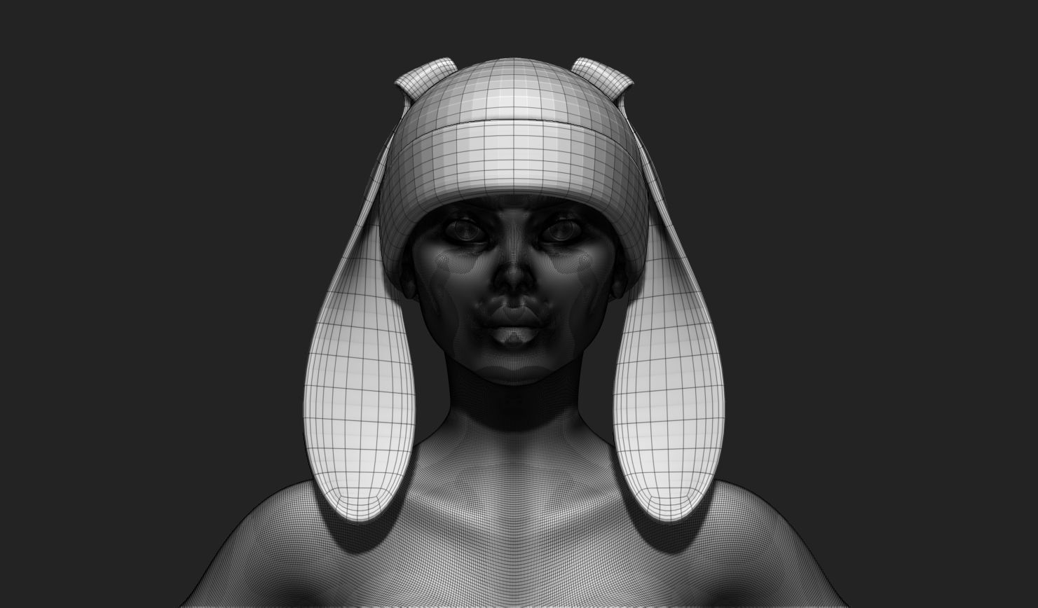 Rabbit Beanie Hat Cap - COMMERCIAL USE - WOLVES STUDIO Low-poly 3D model_7