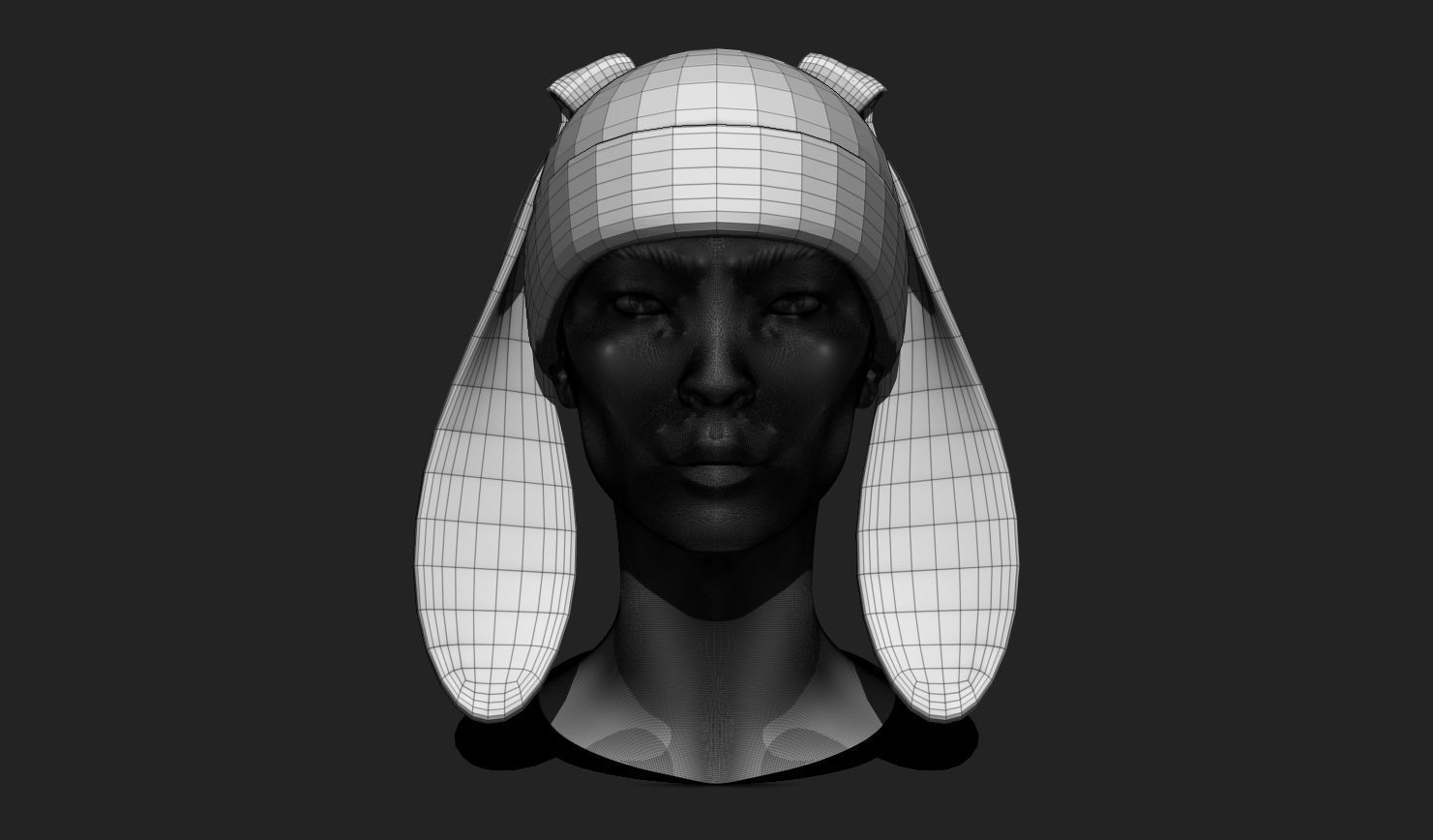 Rabbit Beanie Hat Cap - COMMERCIAL USE - WOLVES STUDIO Low-poly 3D model_8