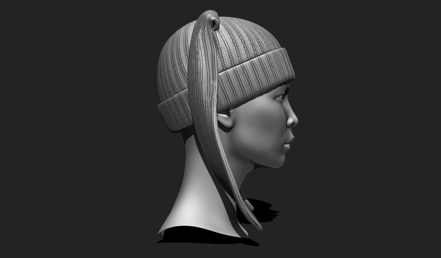 Rabbit Beanie Hat Cap - COMMERCIAL USE - WOLVES STUDIO Low-poly 3D model_3