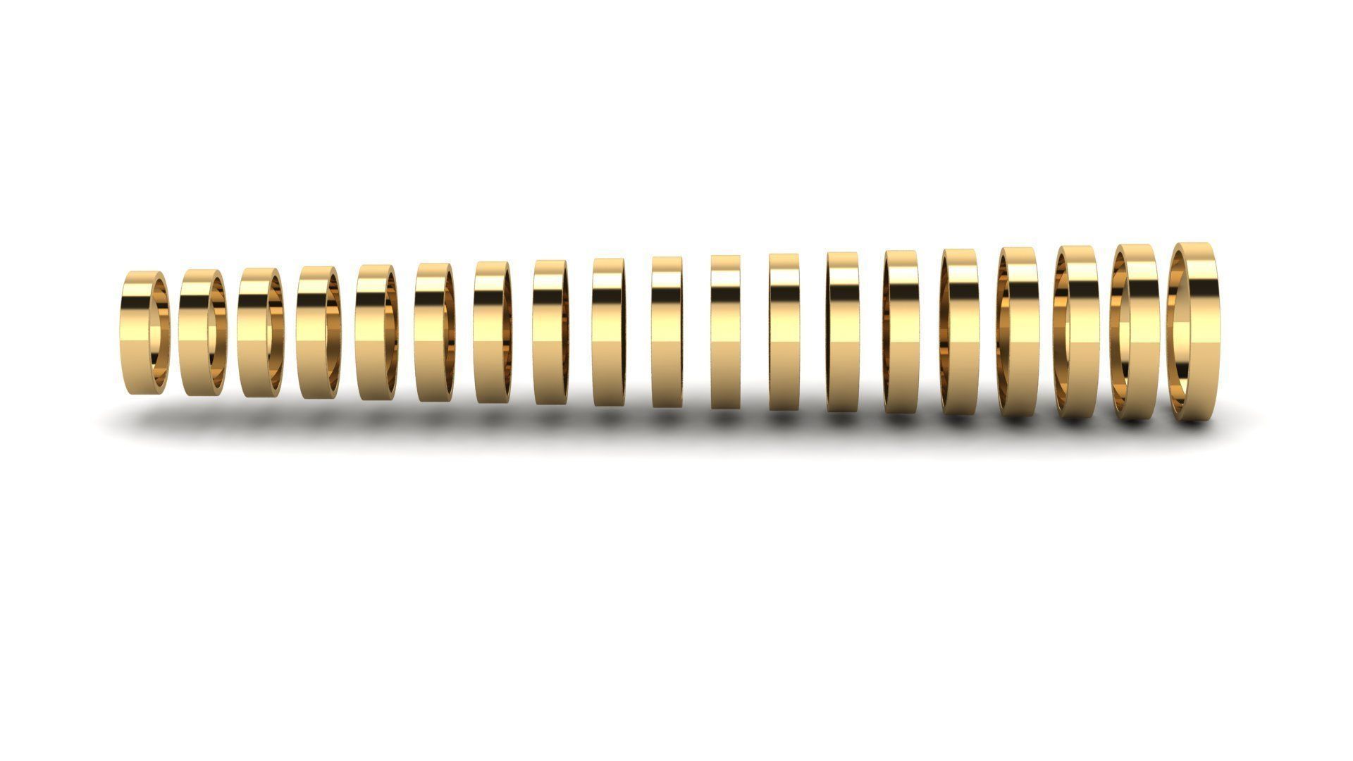 Flat Wedding Band Rings Collection US Sizes _38