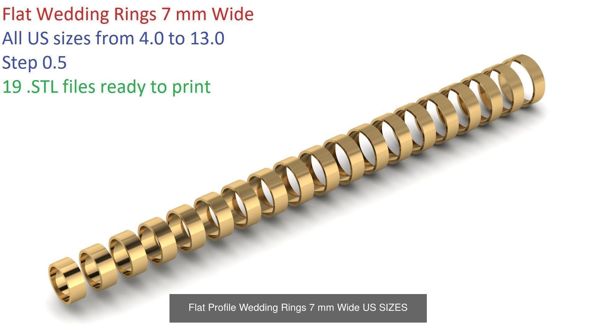 Flat Wedding Band Rings Collection US Sizes _6