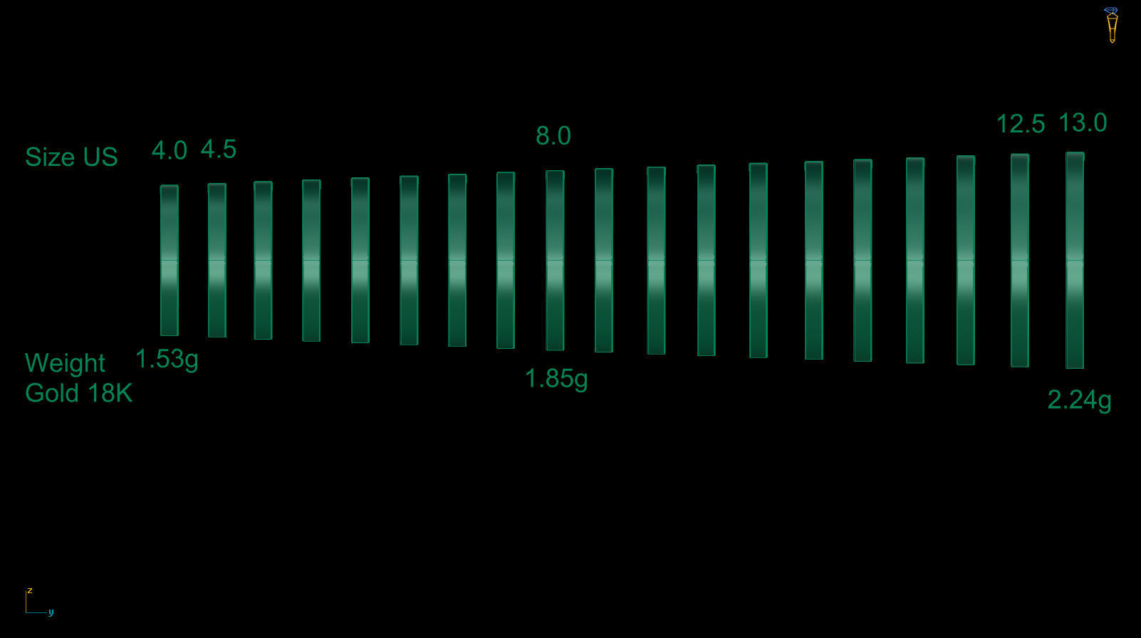 Flat Wedding Band Rings Collection US Sizes _10