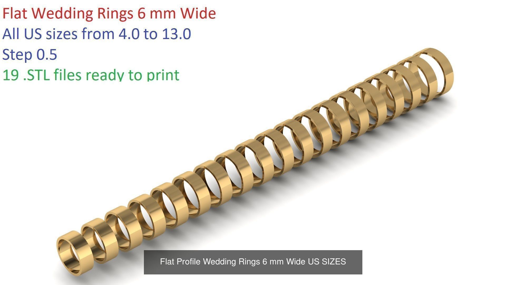 Flat Wedding Band Rings Collection US Sizes _5