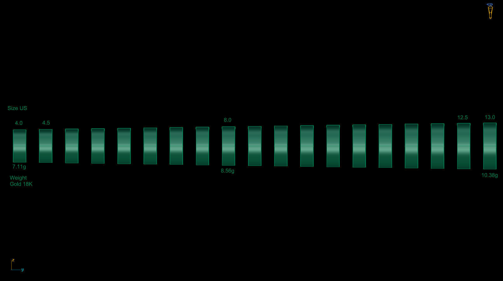 Flat Wedding Band Rings Collection US Sizes _24