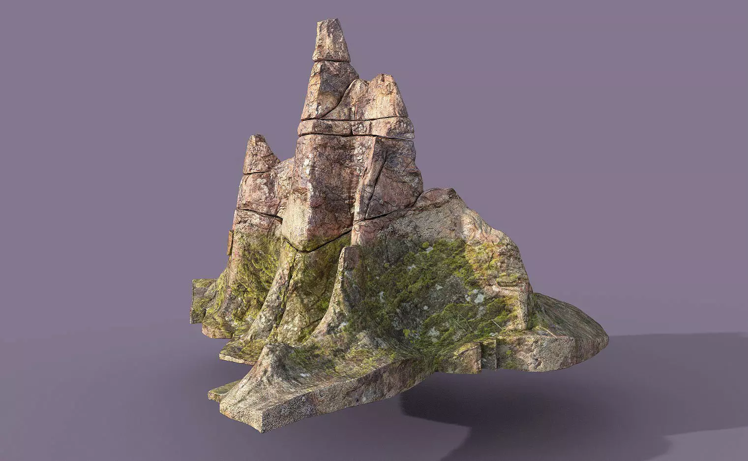 Low Poly Mossy Peak Low-poly 3D model
