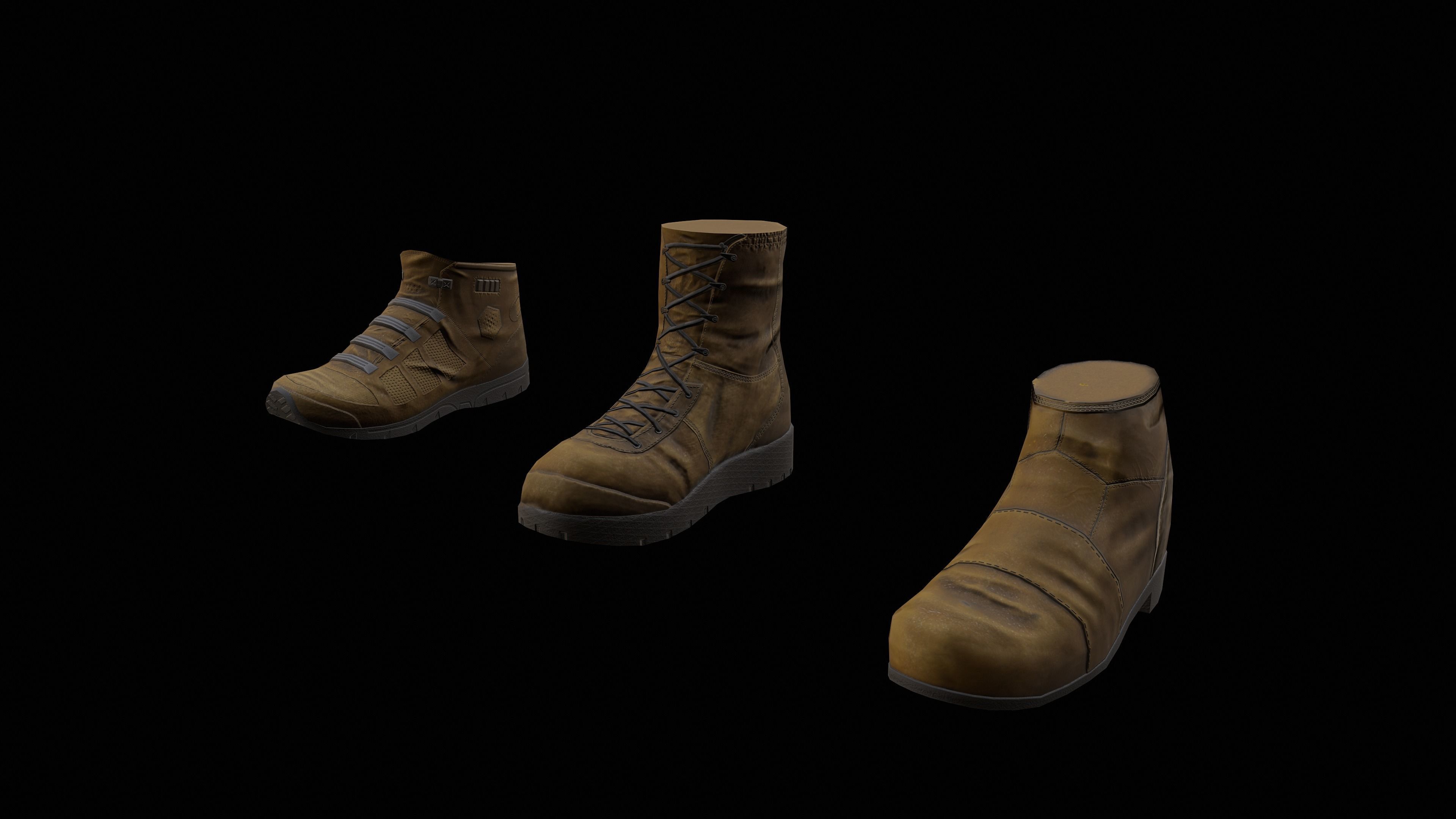 Sci-Fi Boots Low-poly 3D model_7