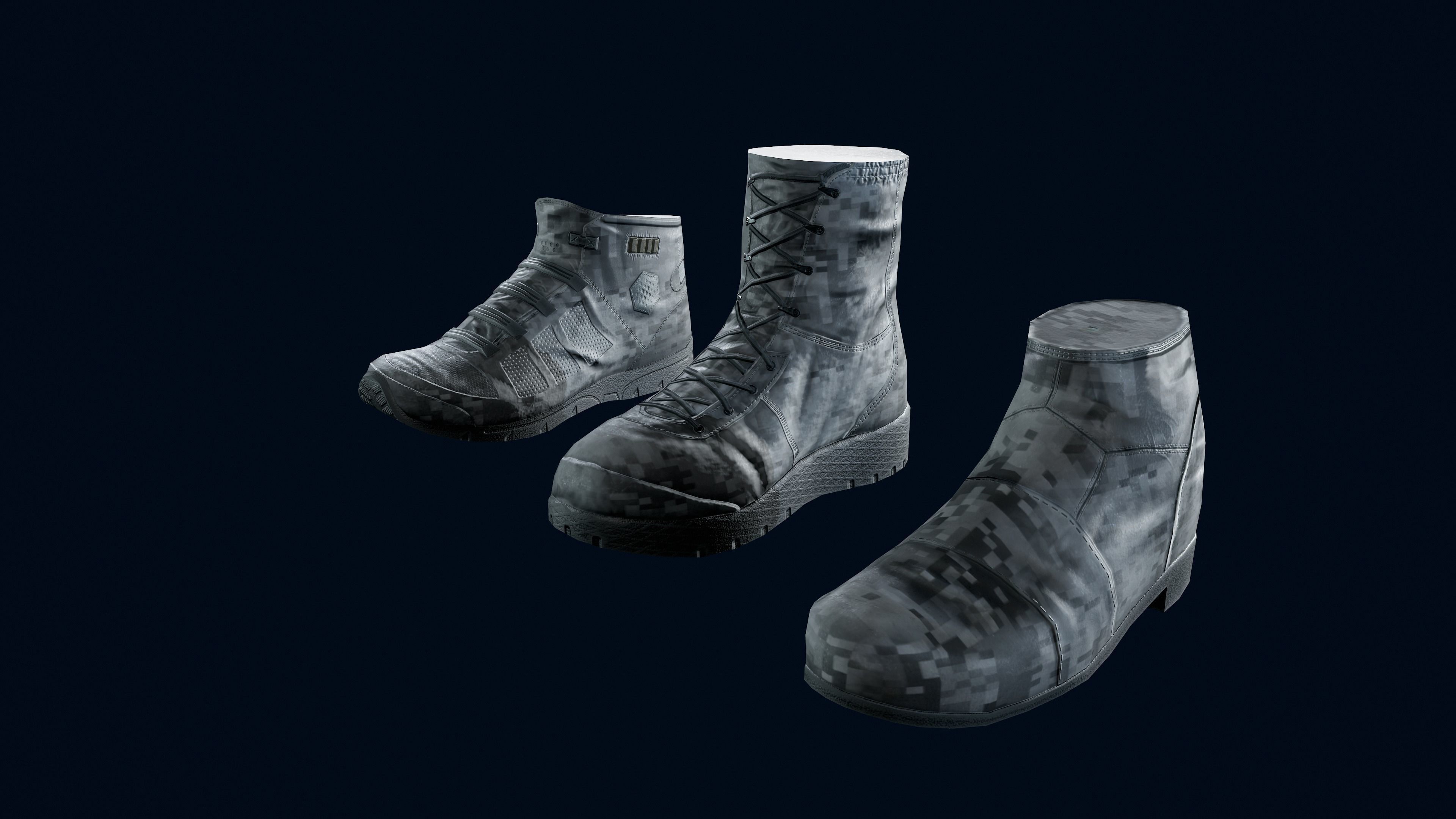 Sci-Fi Boots Low-poly 3D model_11