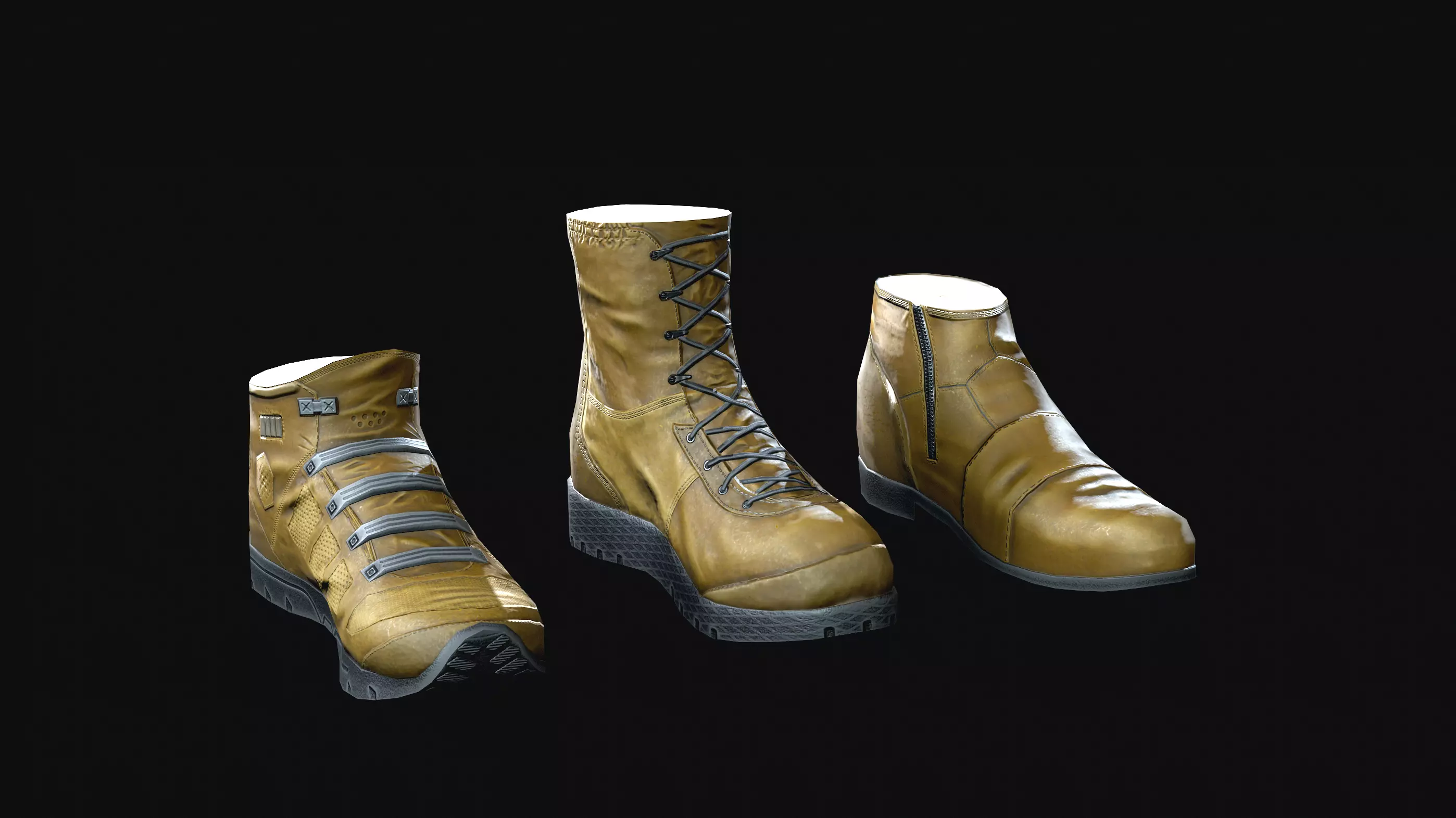 Sci-Fi Boots Low-poly 3D model_0
