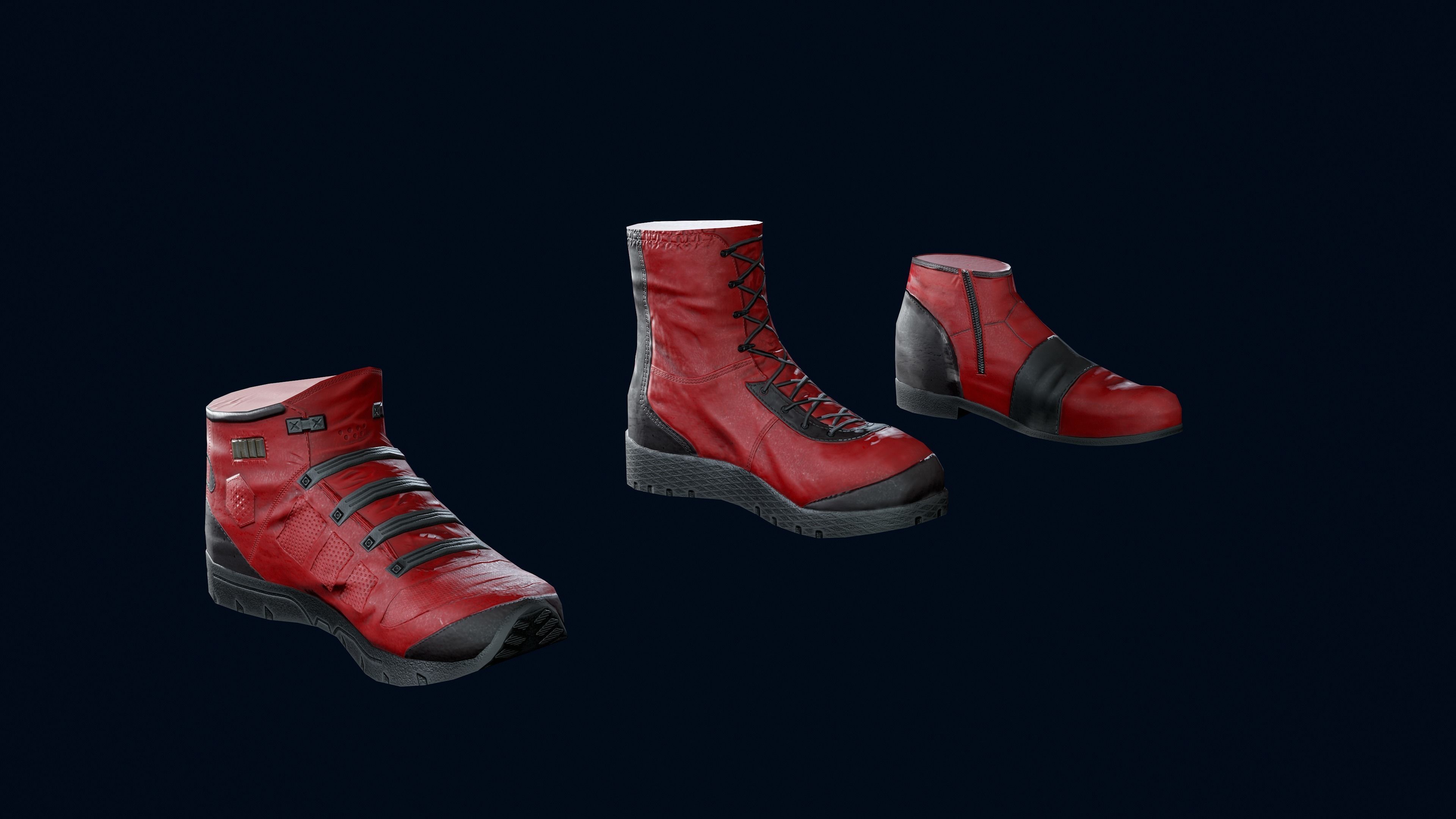 Sci-Fi Boots Low-poly 3D model_10
