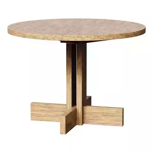 001 Round Dining Table  Oiled Pine