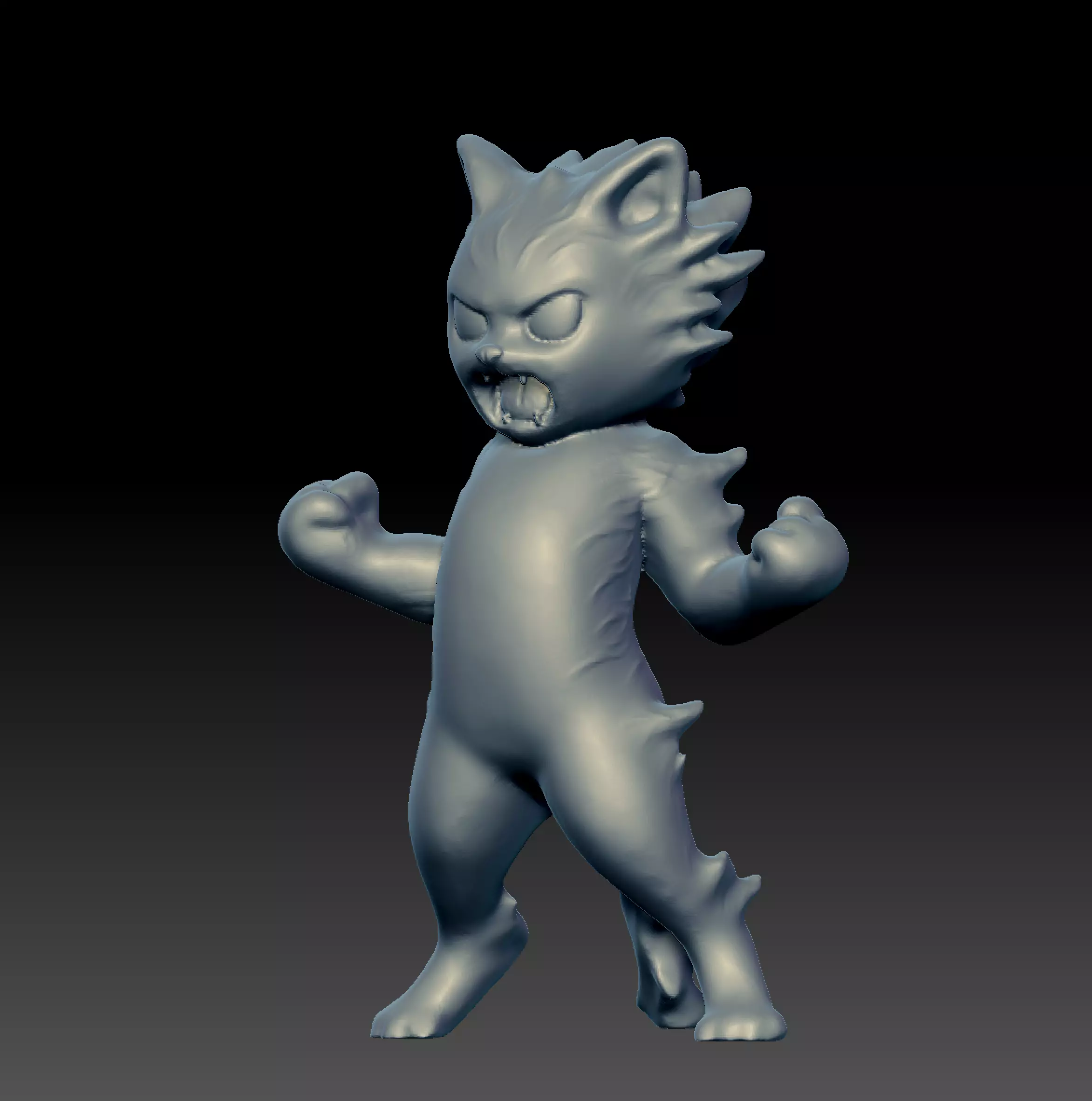 Saiyan Cat 3D print model_0
