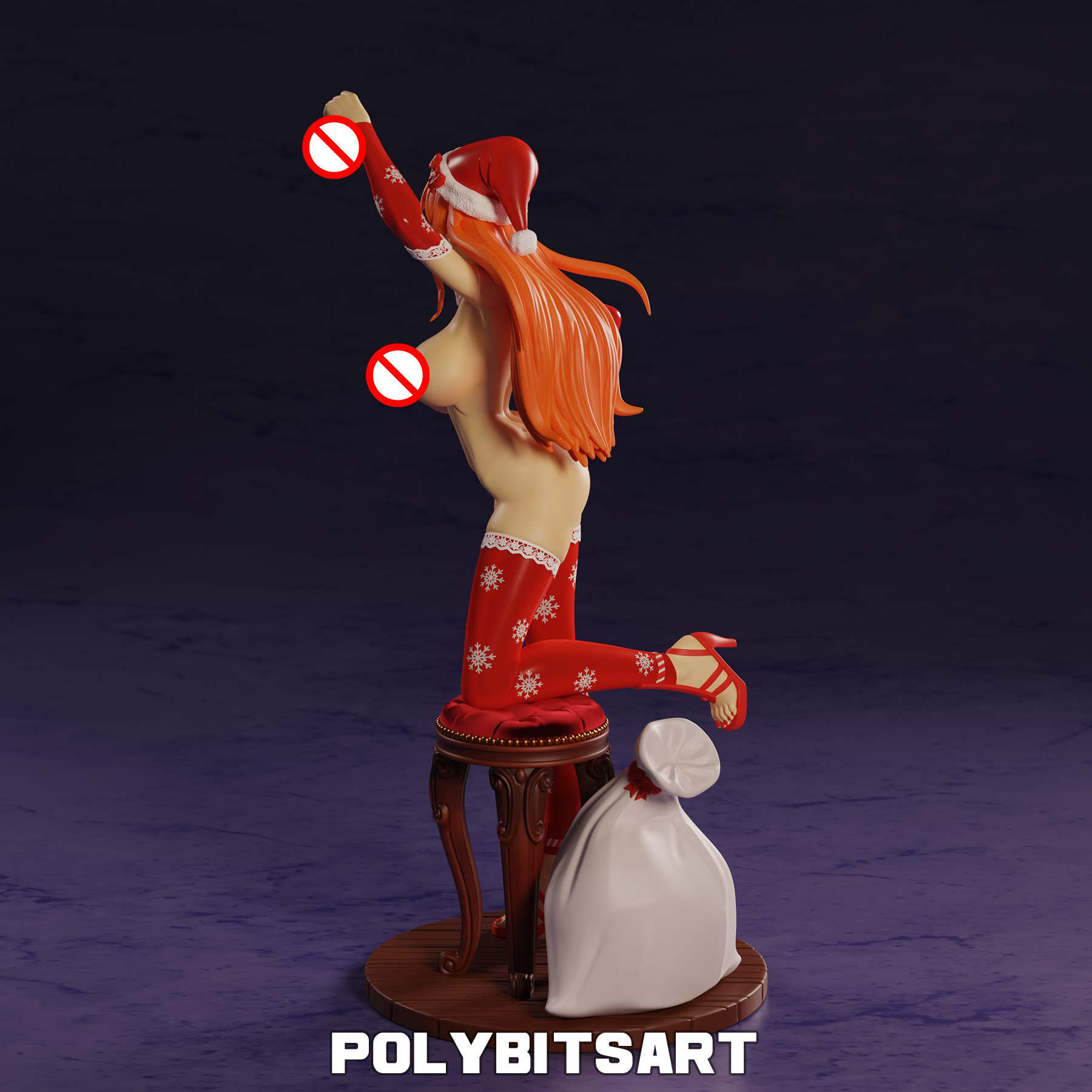 Nami One Piece Christmas Figure 3D print model_15