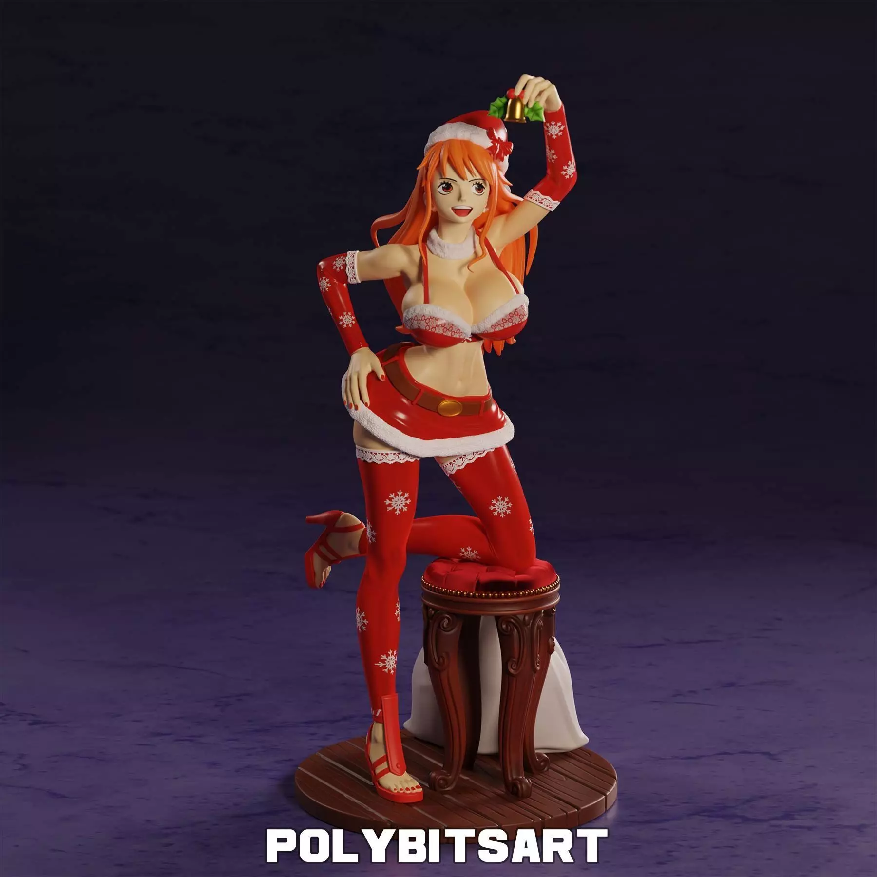 Nami One Piece Christmas Figure 3D print model_0