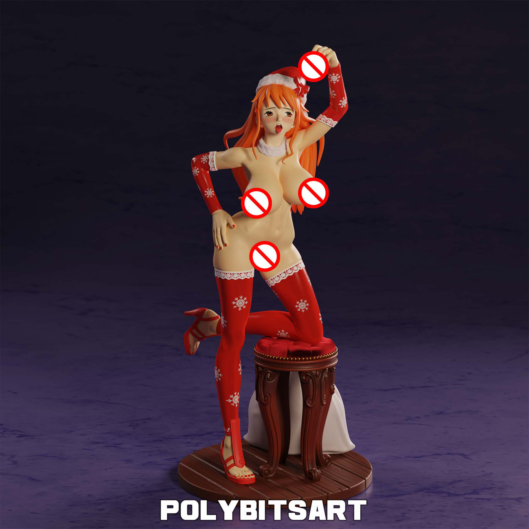 Nami One Piece Christmas Figure 3D print model_1