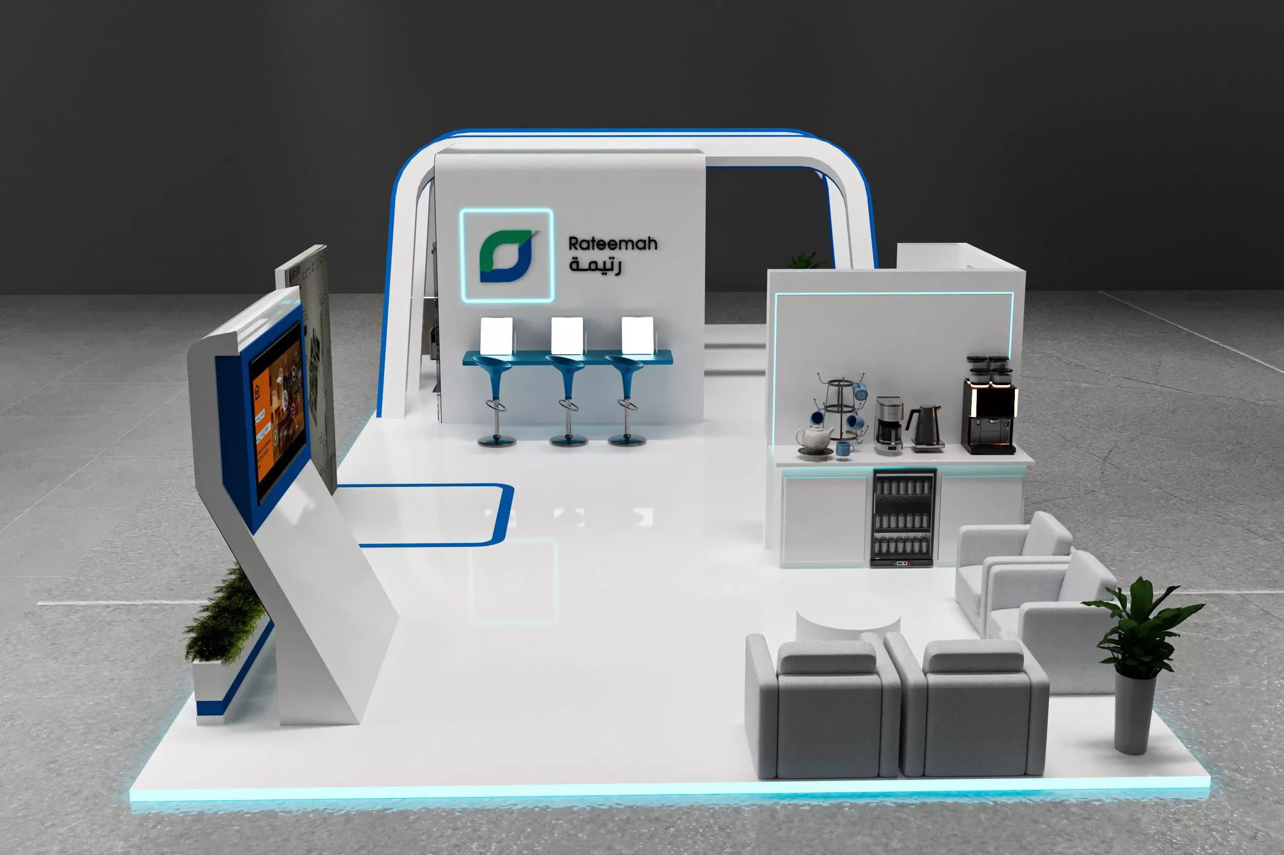 Mezzanine Exhibition booth 15x6 3D model_0