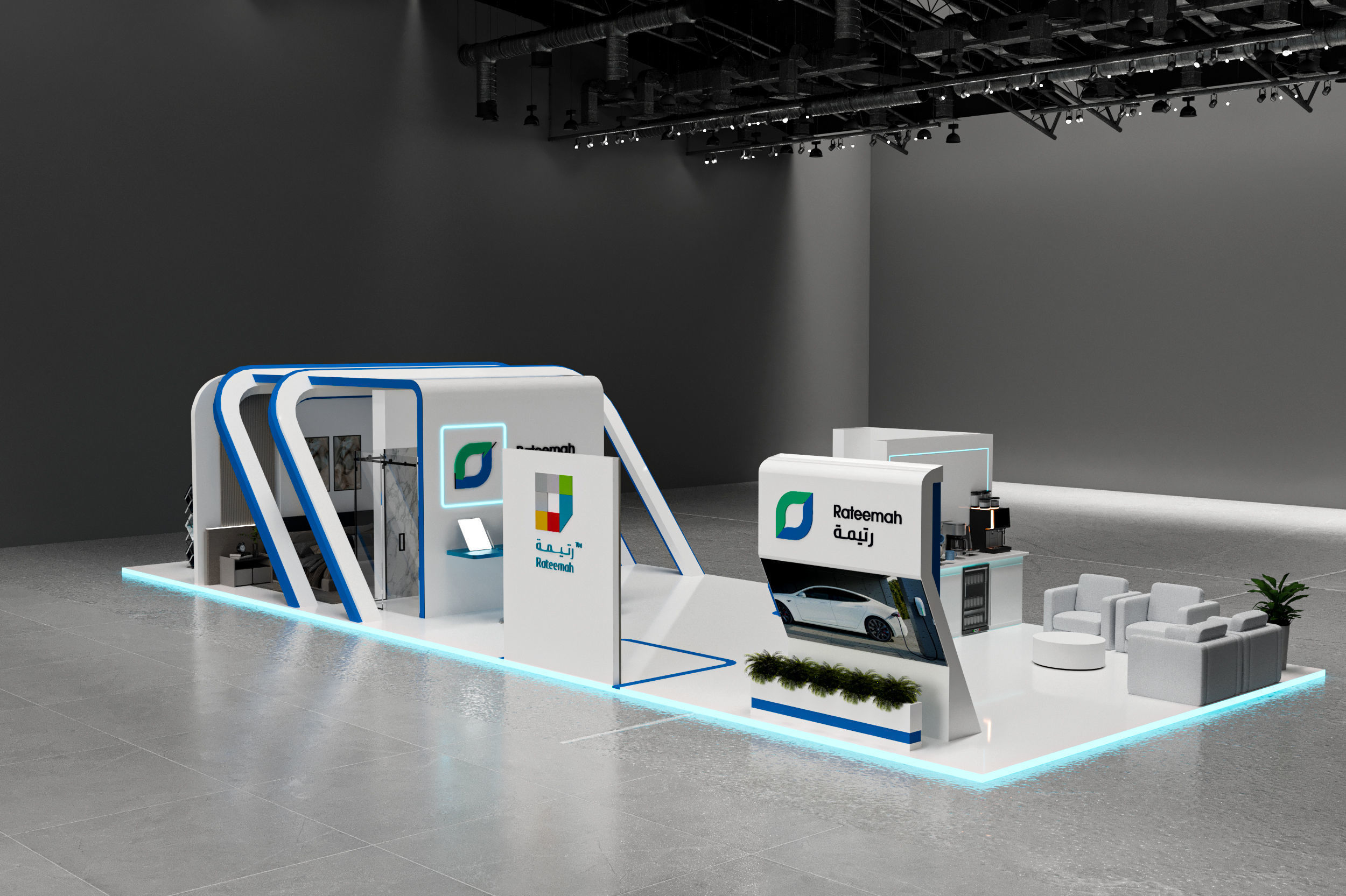 Mezzanine Exhibition booth 15x6 3D model_2