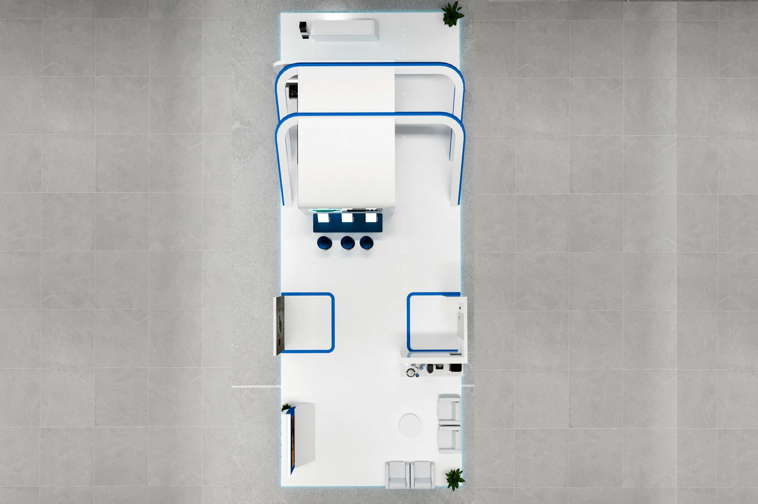 Mezzanine Exhibition booth 15x6 3D model_8