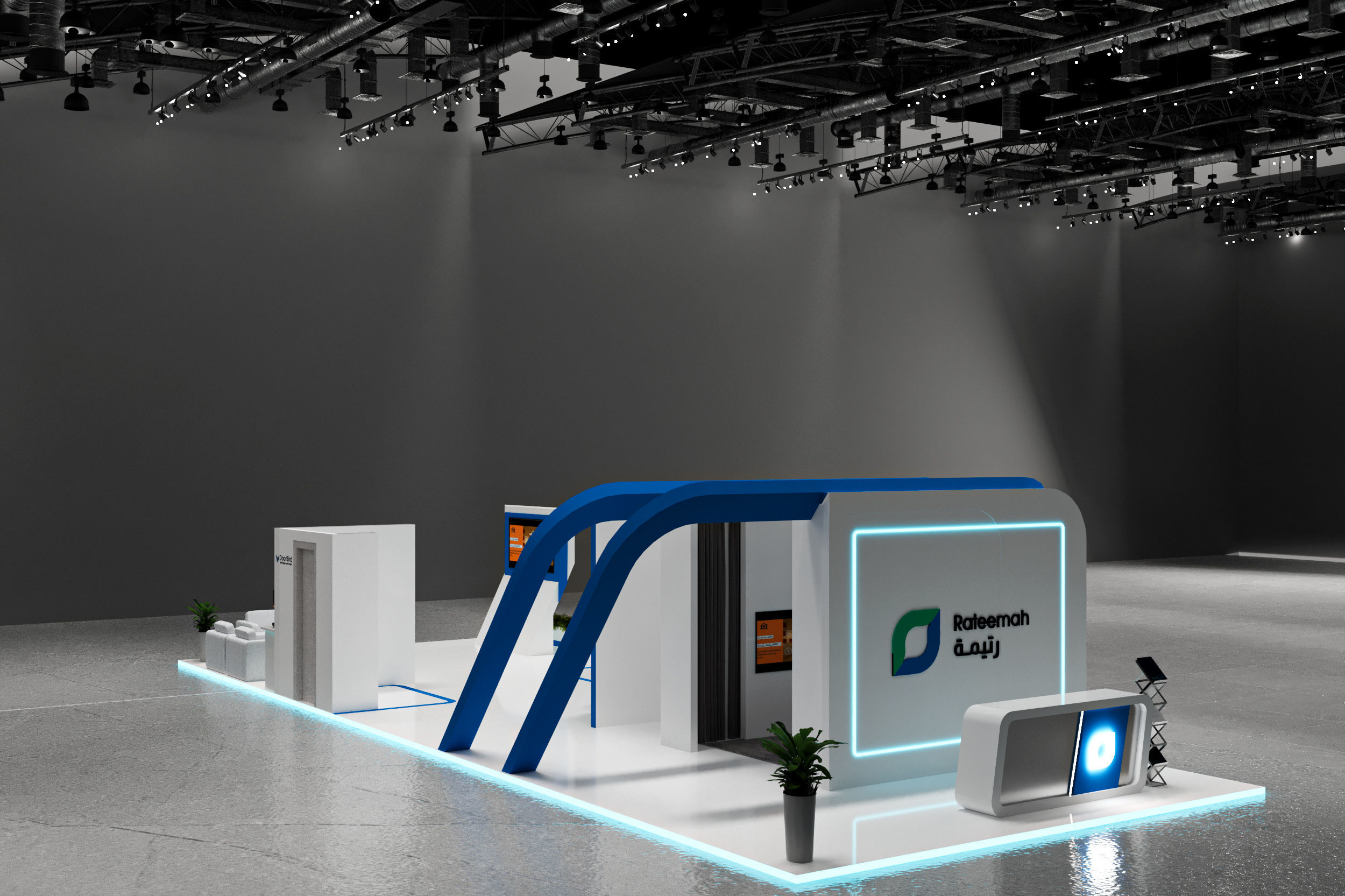 Mezzanine Exhibition booth 15x6 3D model_6