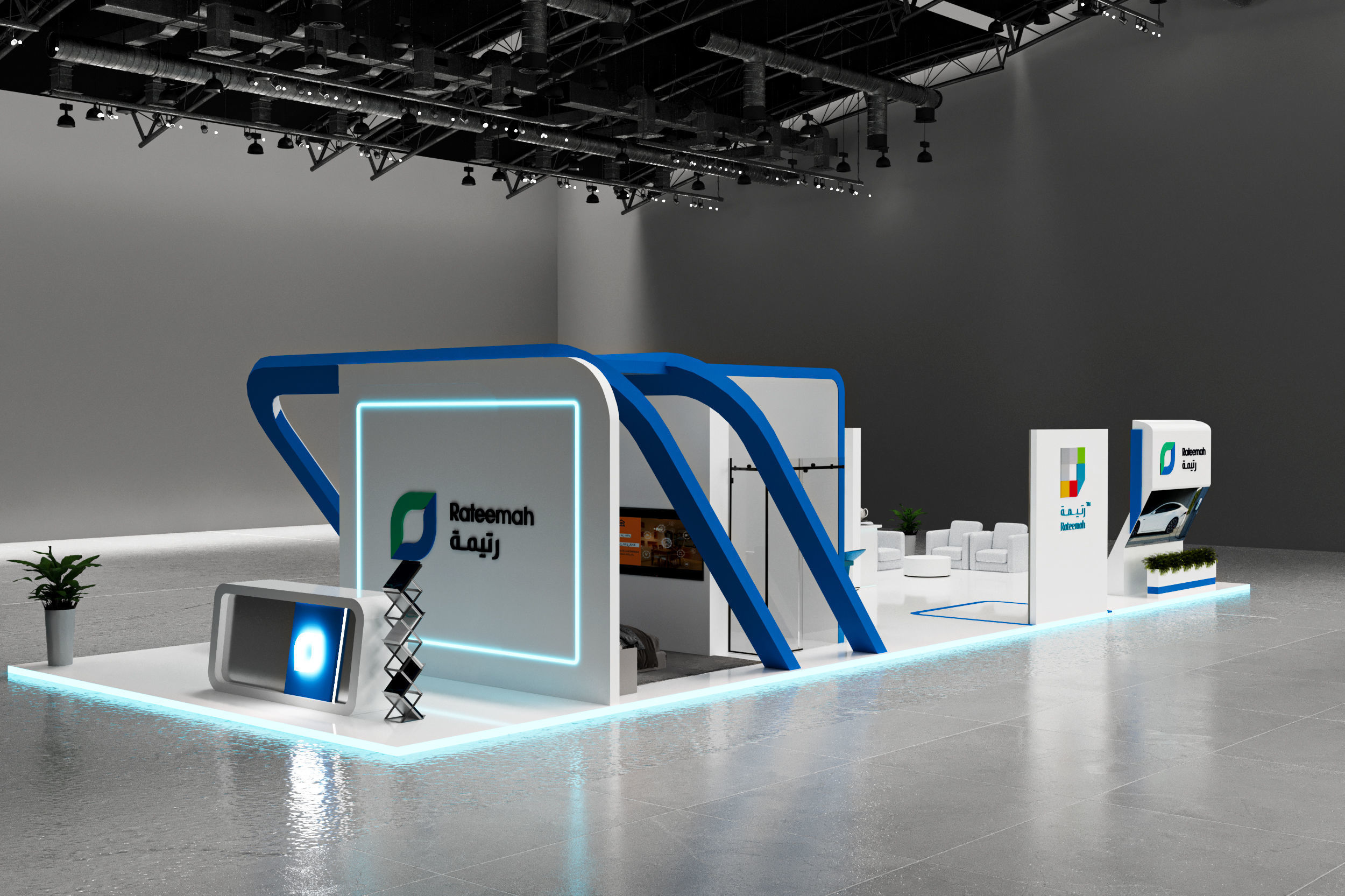 Mezzanine Exhibition booth 15x6 3D model_5