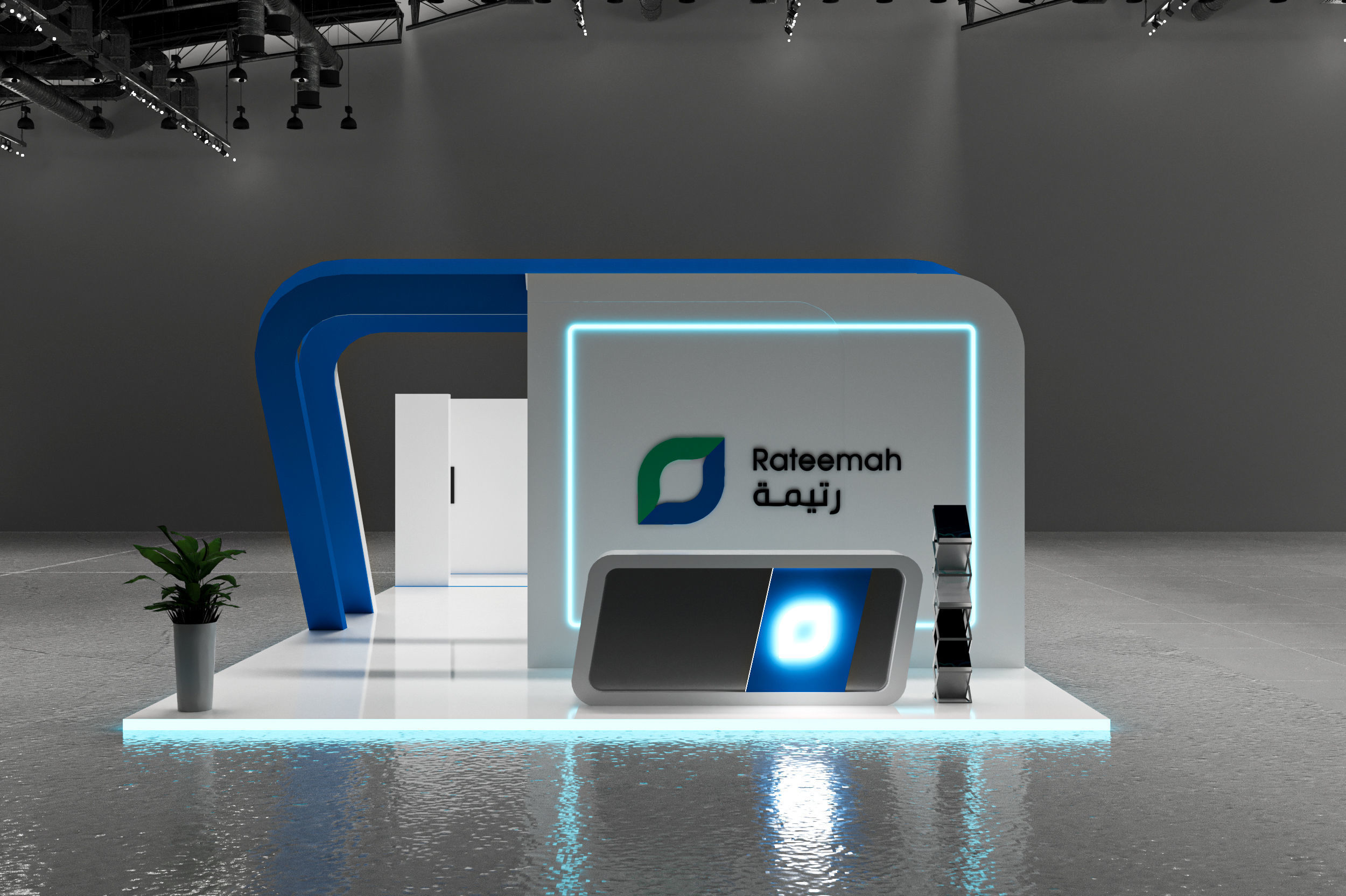 Mezzanine Exhibition booth 15x6 3D model_4