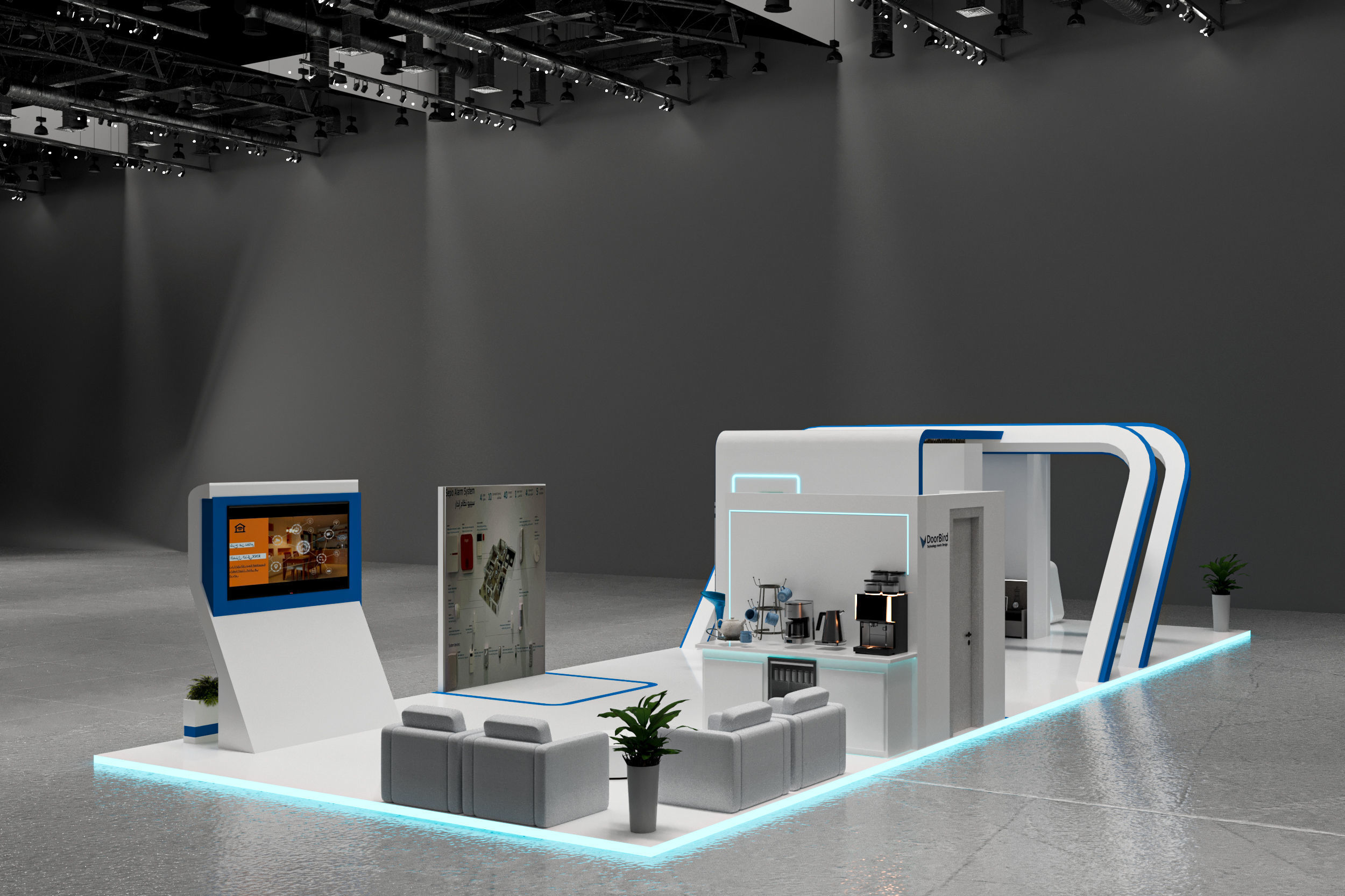 Mezzanine Exhibition booth 15x6 3D model_3