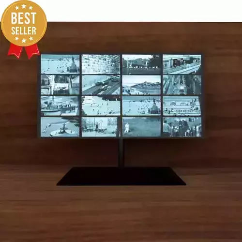 Security Cameras Monitor Low-poly 3D model