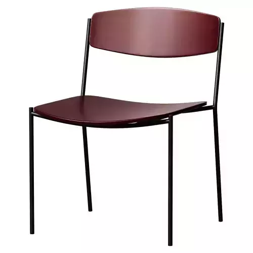 Lynderup 3080 Dining Chair  Black Steel Ash Deep Red