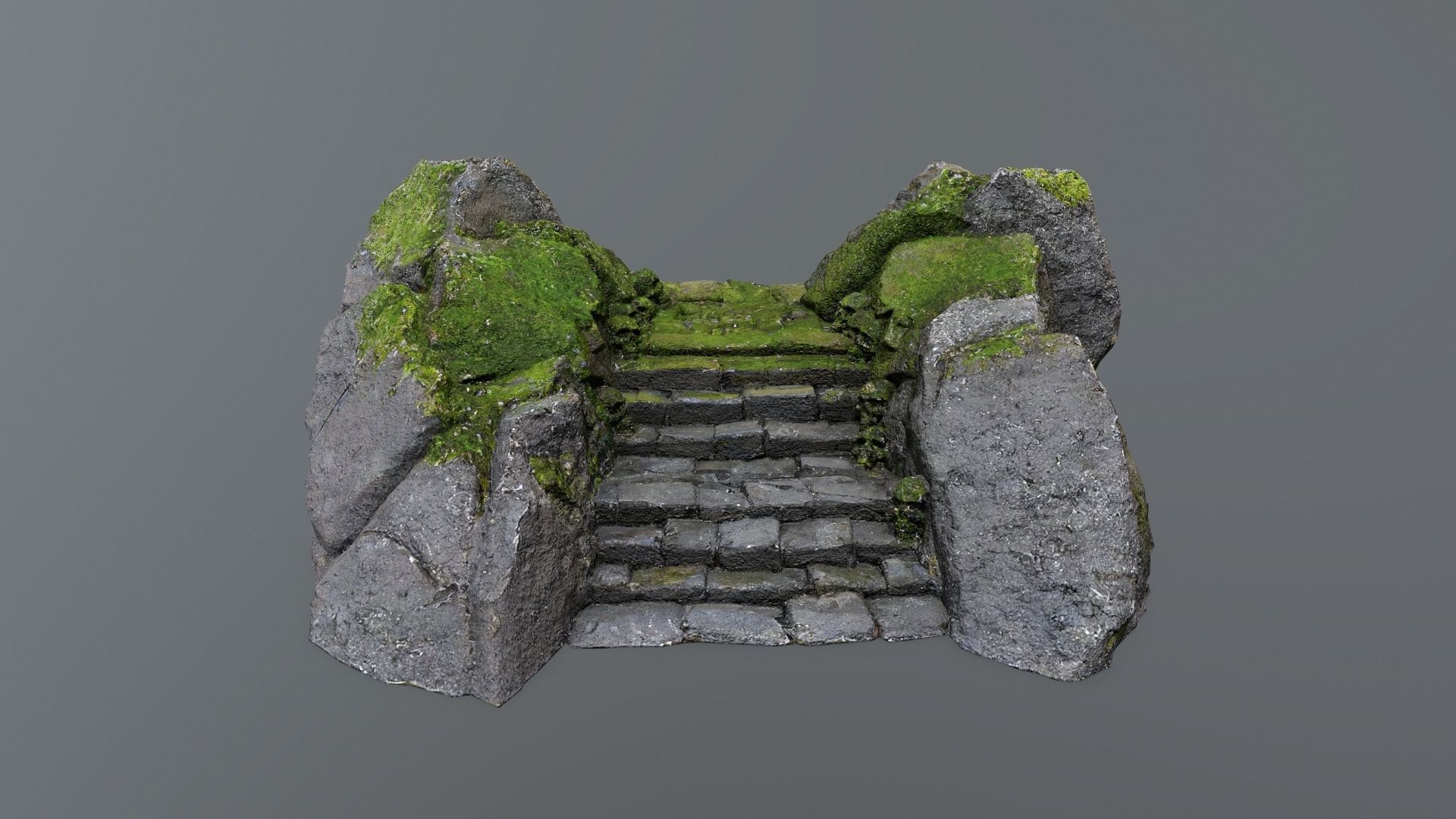 Ruin Stairs Low-poly 3D model_2