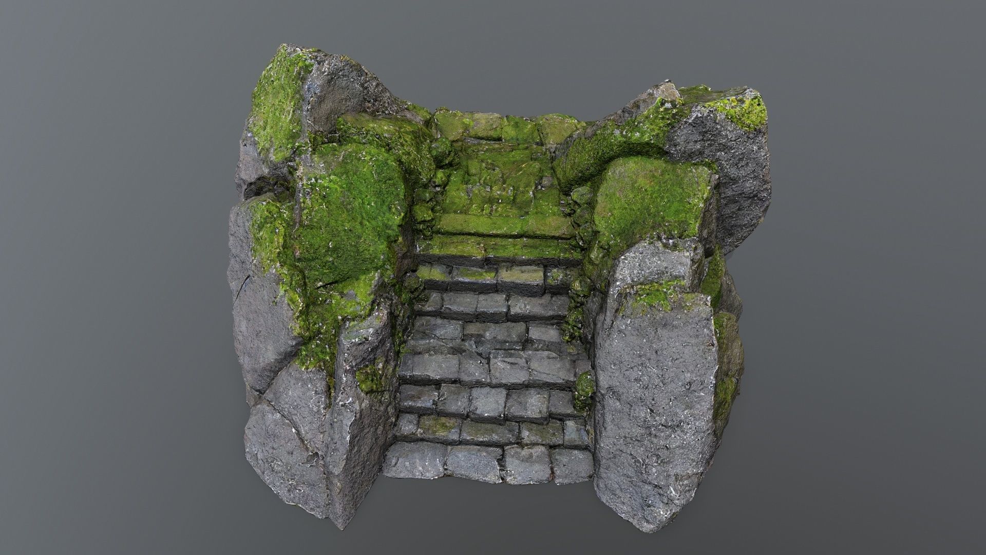 Ruin Stairs Low-poly 3D model_10