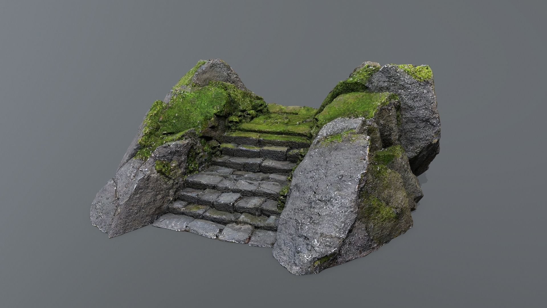Ruin Stairs Low-poly 3D model_9