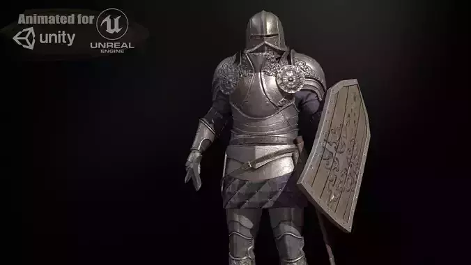 NPC Knight 1 Low-poly 3D model
