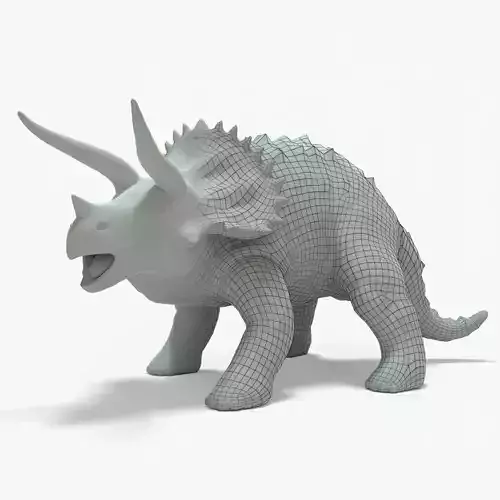 Triceratops Rigged Basemesh Low-poly 3D model