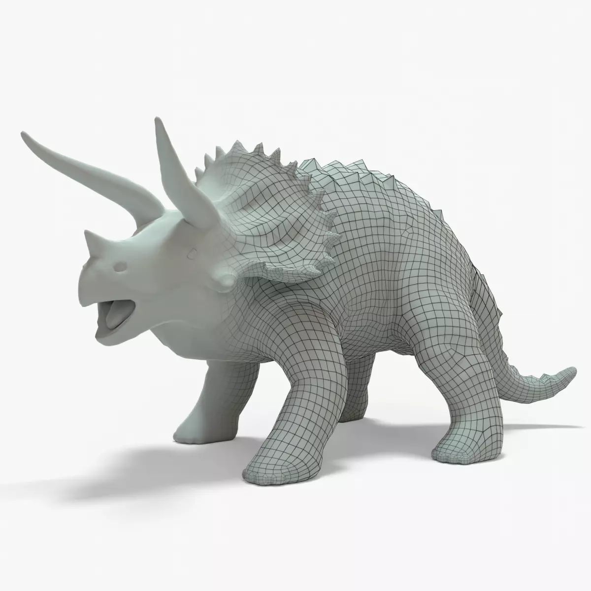 Triceratops Rigged Basemesh Low-poly 3D model_0