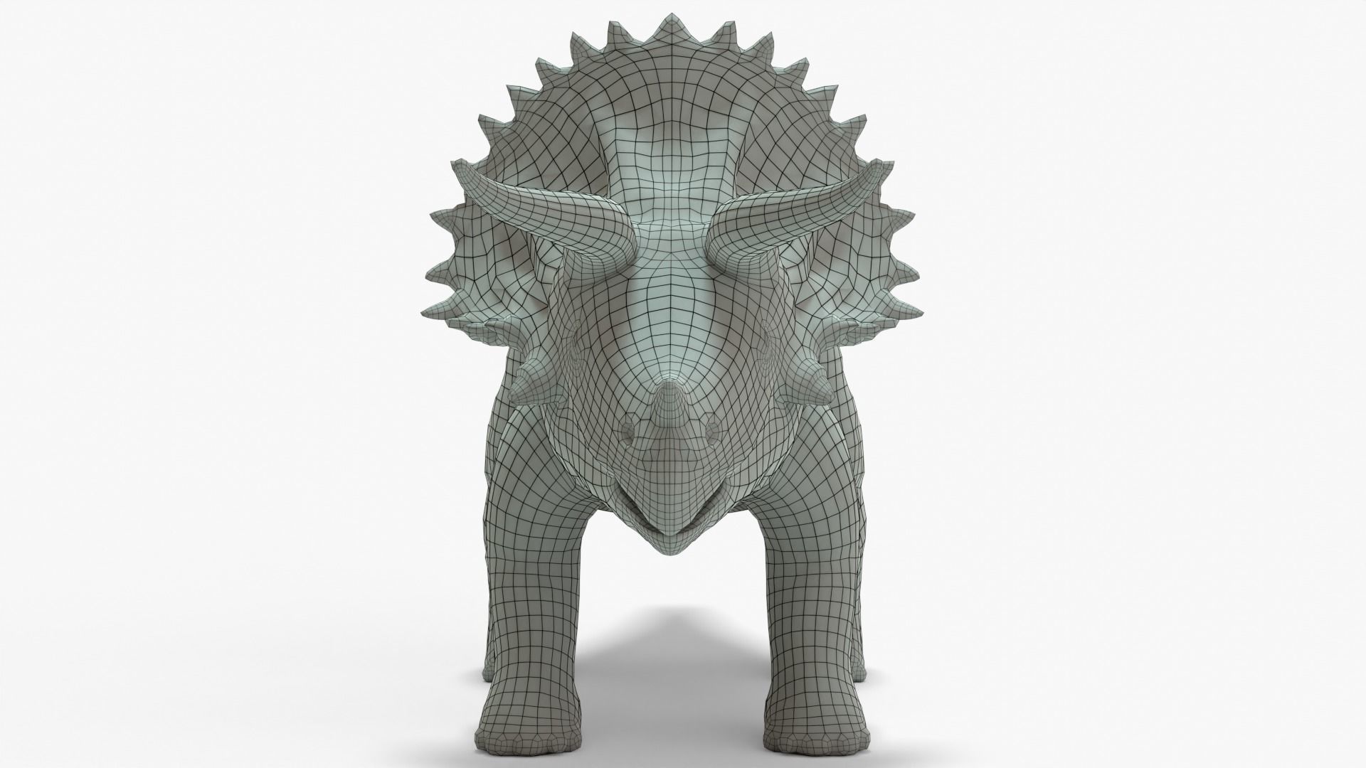 Triceratops Rigged Basemesh Low-poly 3D model_8