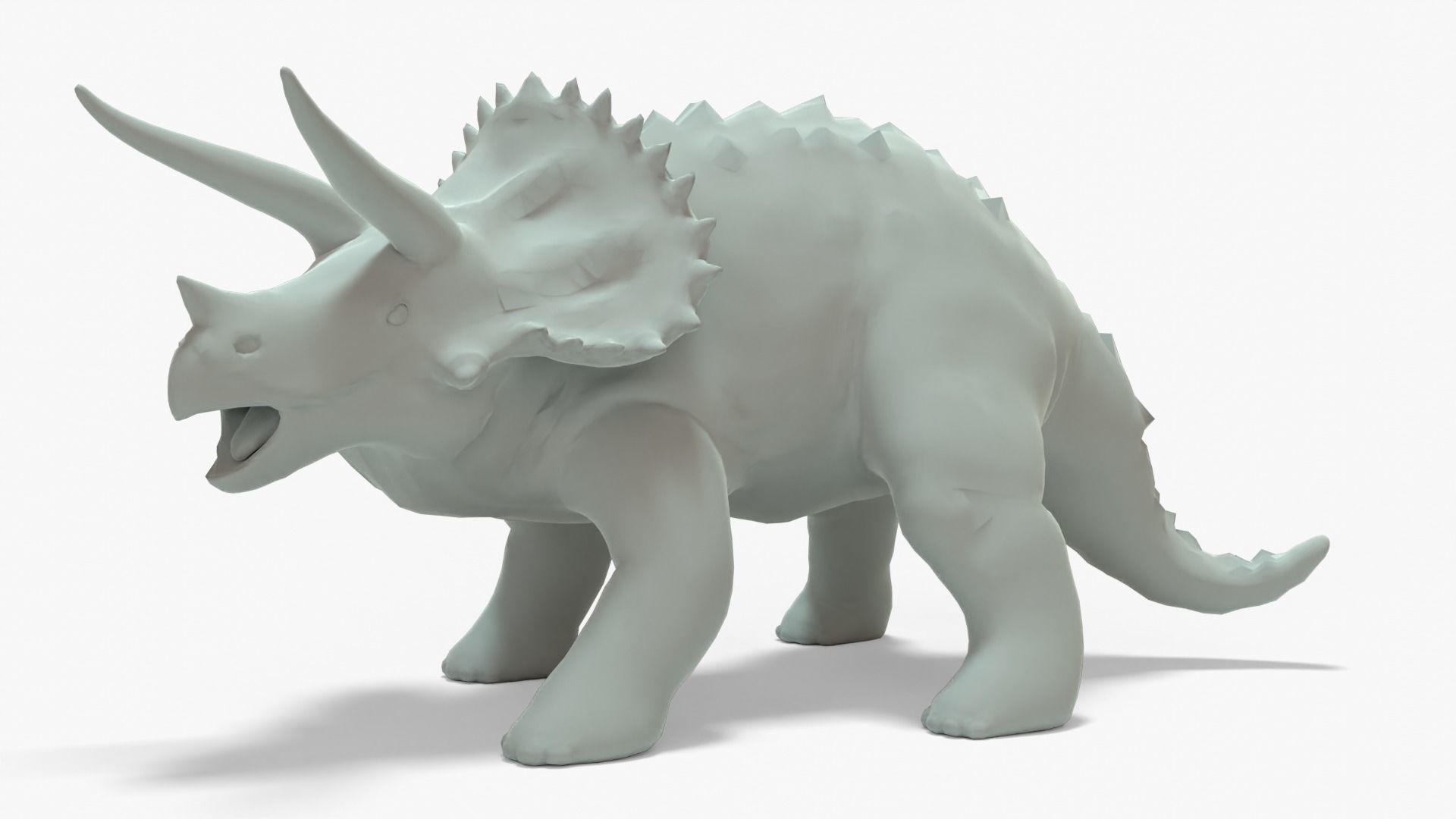 Triceratops Rigged Basemesh Low-poly 3D model_2