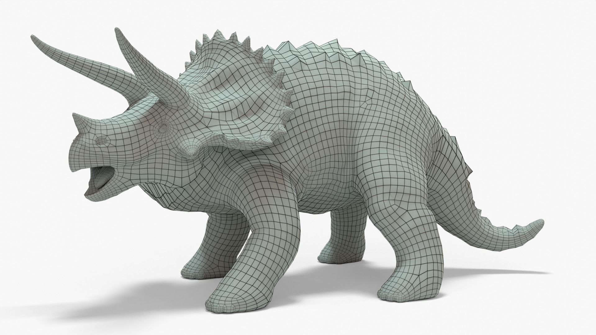 Triceratops Rigged Basemesh Low-poly 3D model_3