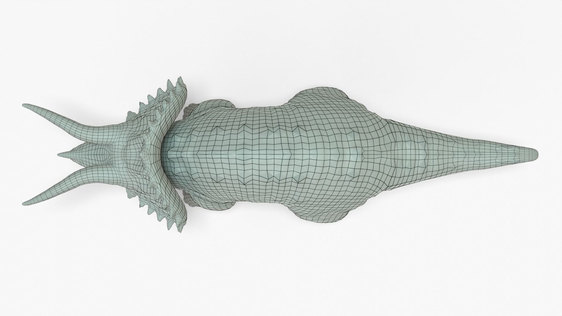 Triceratops Rigged Basemesh Low-poly 3D model_10