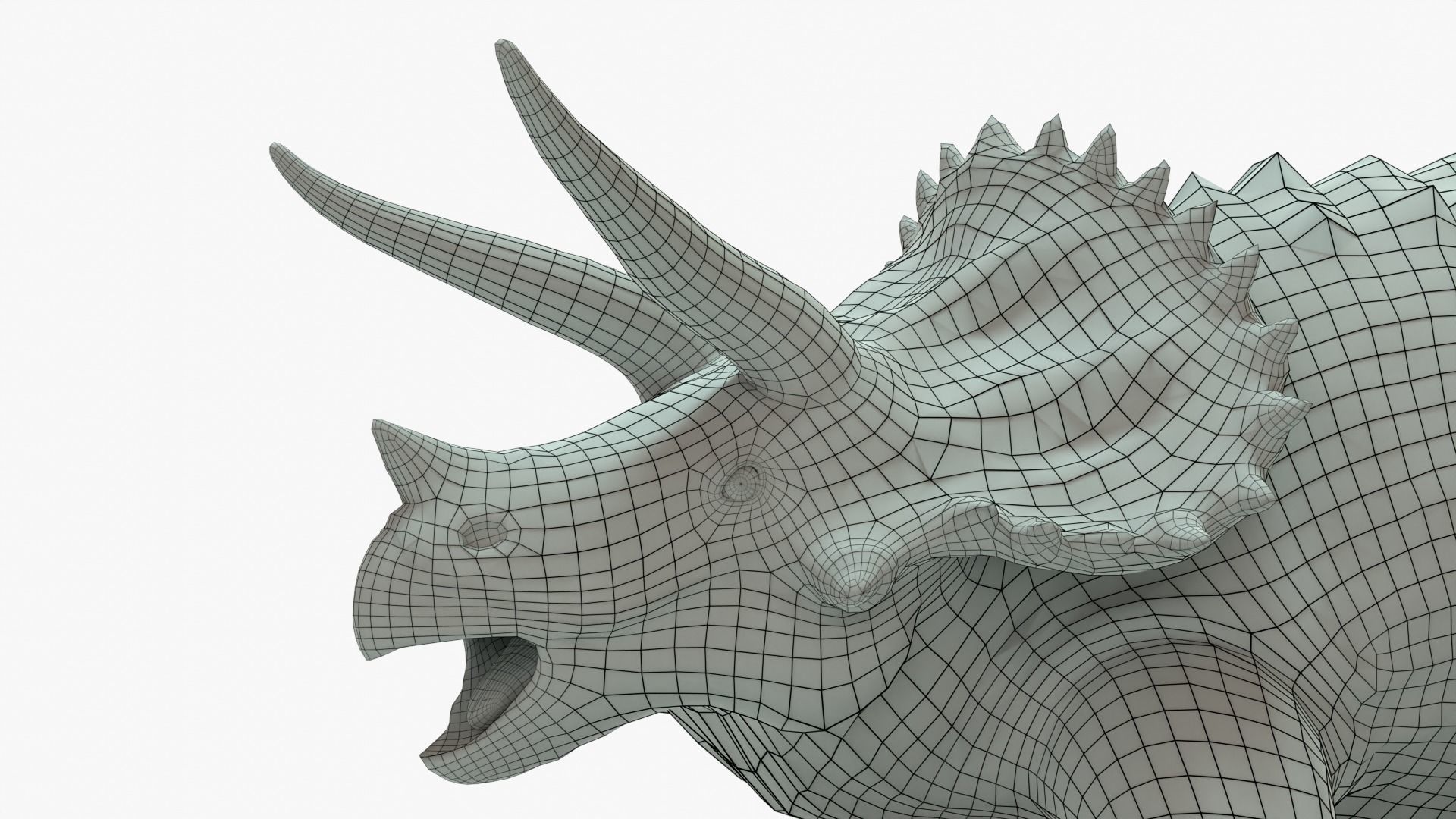 Triceratops Rigged Basemesh Low-poly 3D model_7