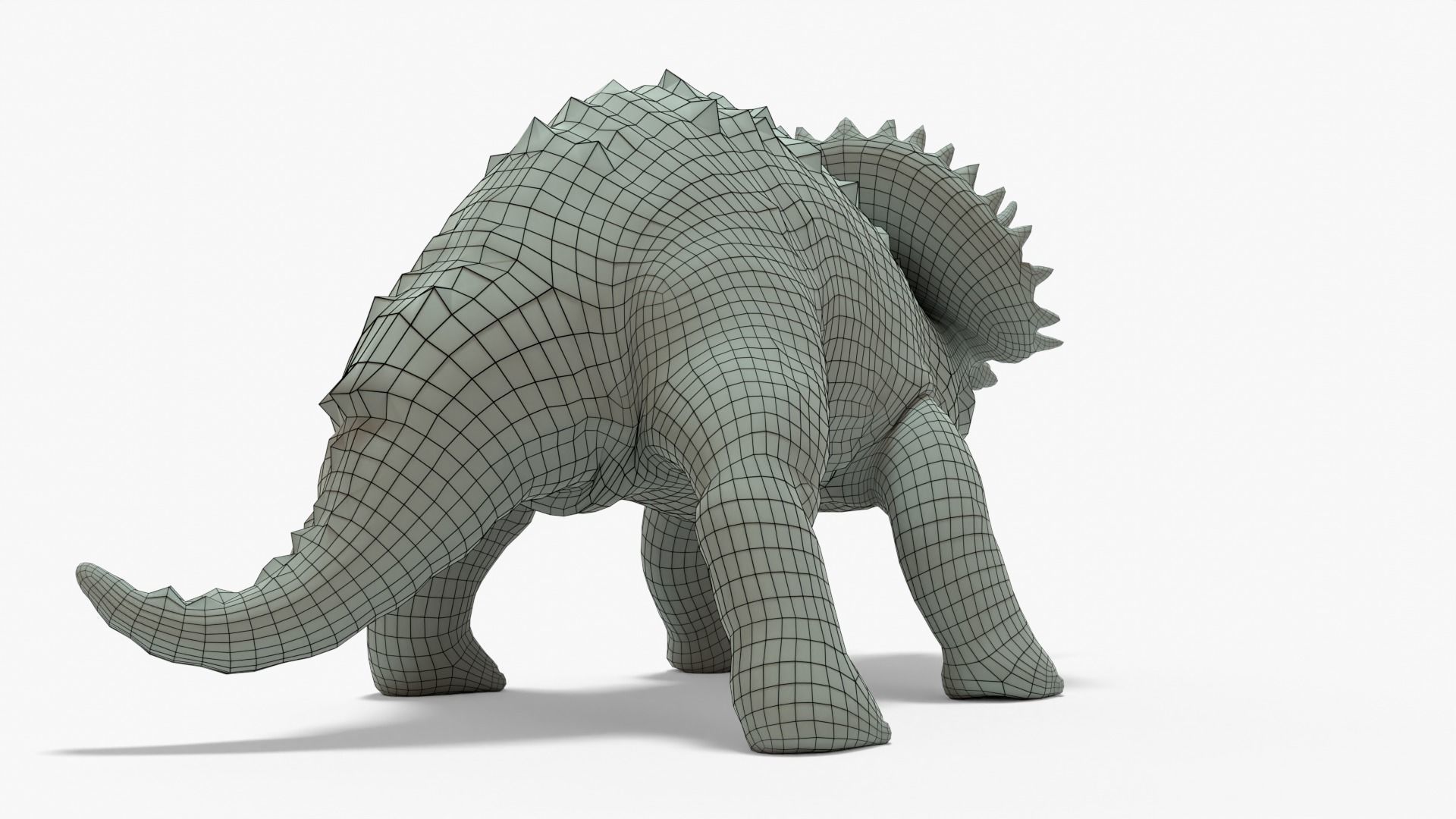 Triceratops Rigged Basemesh Low-poly 3D model_5
