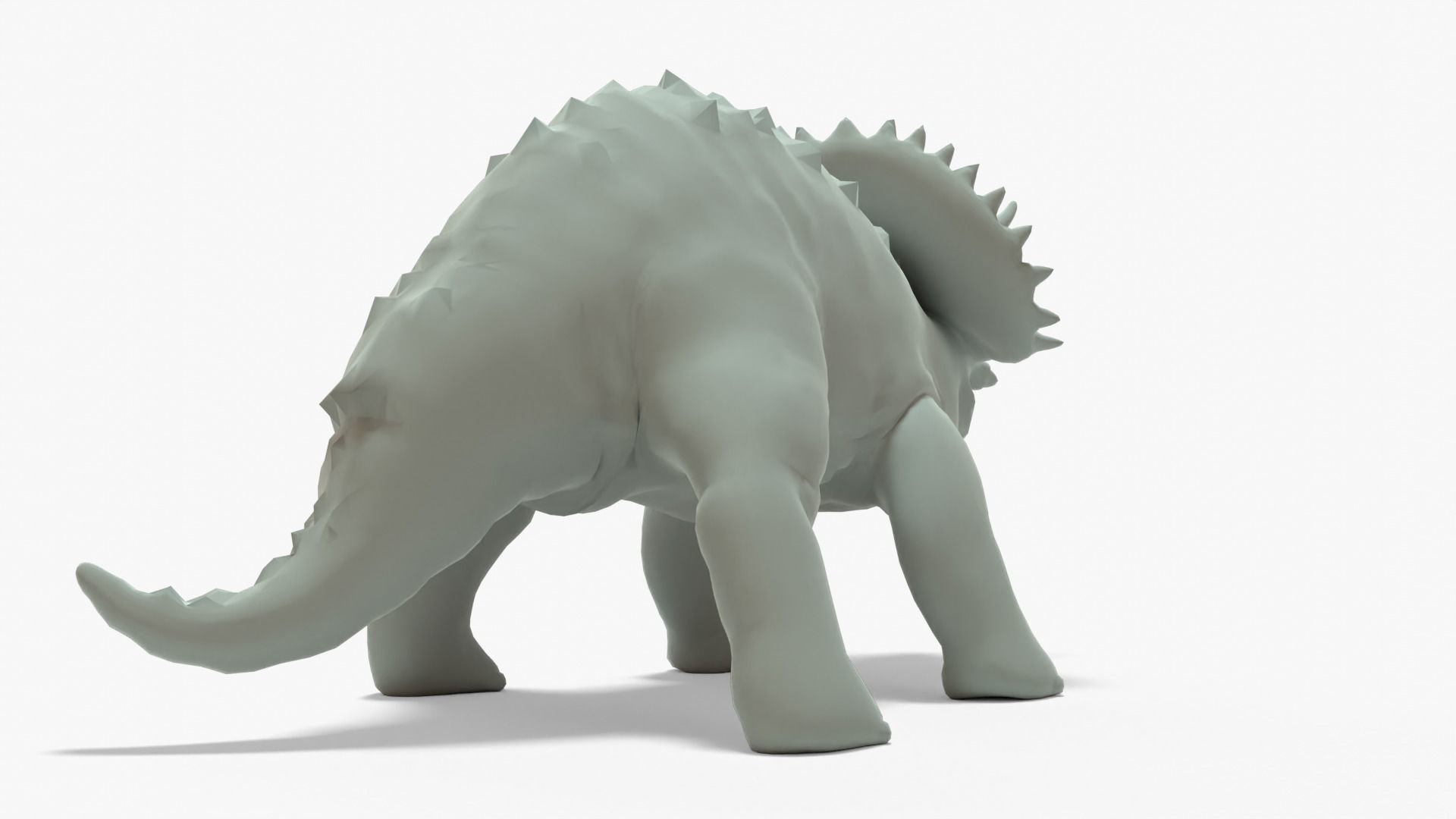 Triceratops Rigged Basemesh Low-poly 3D model_4
