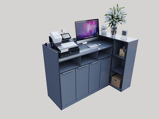 Modern aluminum Reception Free 3D model