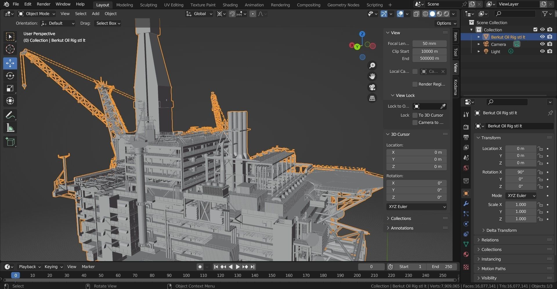 Berkut Oil Rig Largest Oil Rig in world 3D model_15