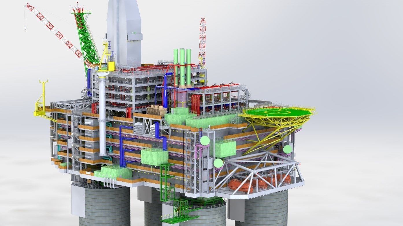 Berkut Oil Rig Largest Oil Rig in world 3D model_2