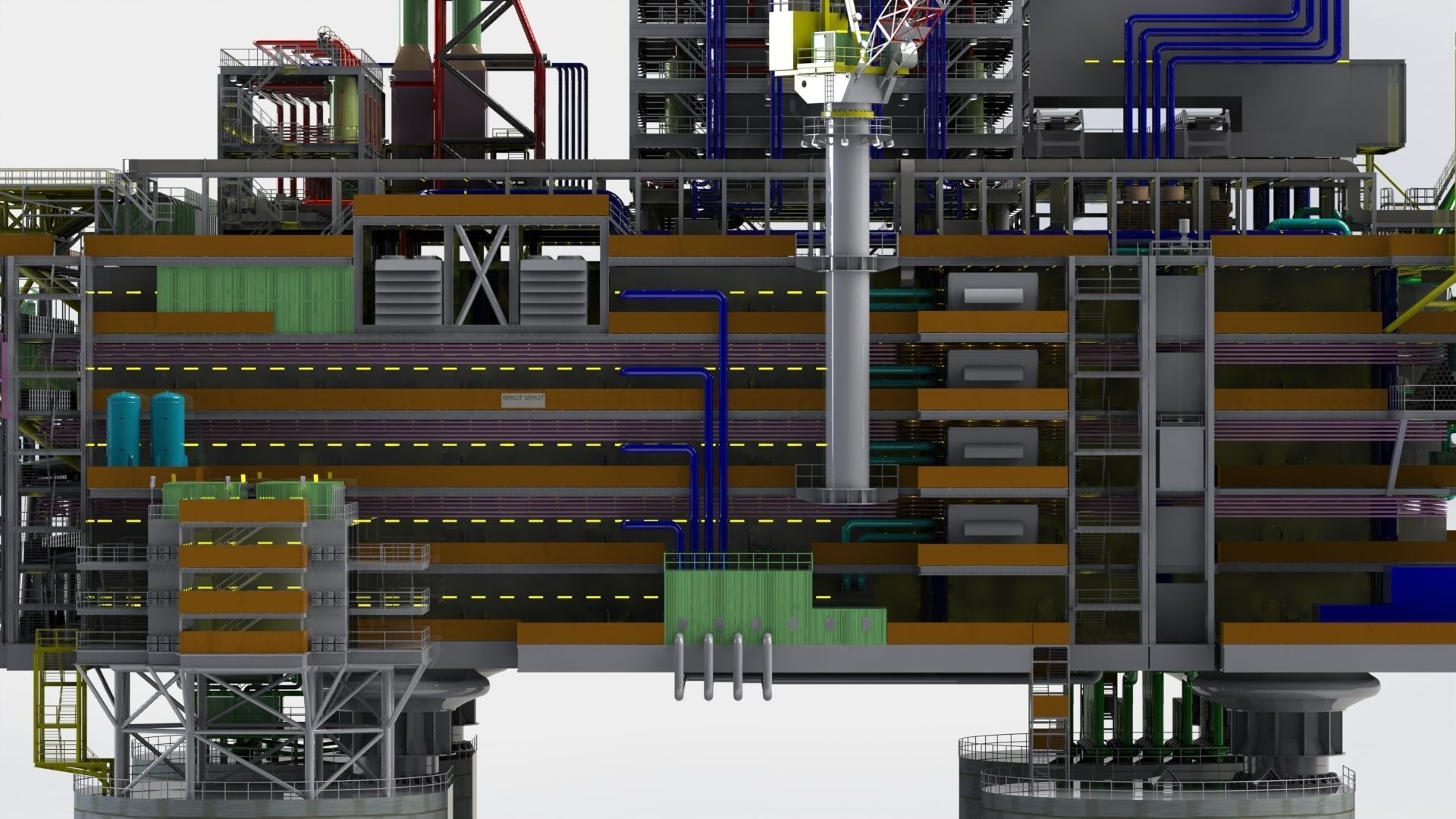 Berkut Oil Rig Largest Oil Rig in world 3D model_19