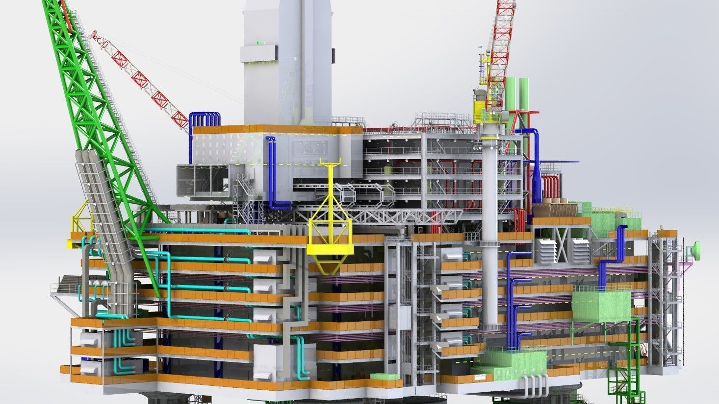 Berkut Oil Rig Largest Oil Rig in world 3D model_4