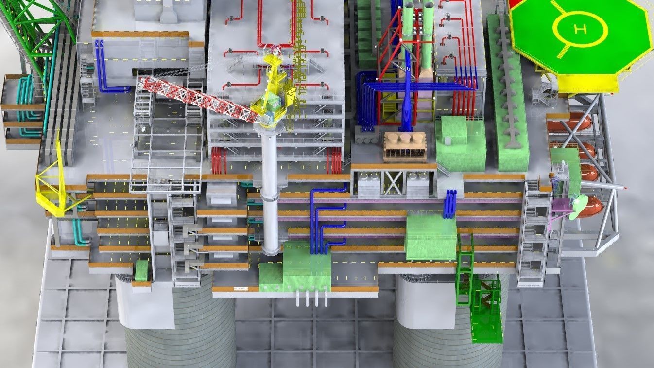 Berkut Oil Rig Largest Oil Rig in world 3D model_21