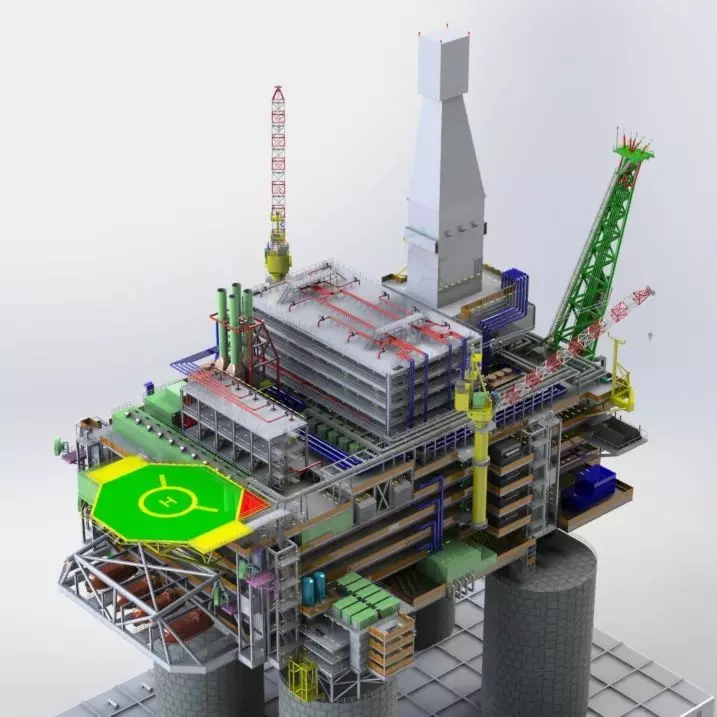 Berkut Oil Rig Largest Oil Rig in world 3D model_0
